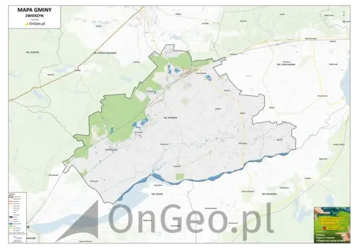 Mapa gminy Zwierzyń